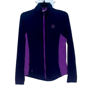 Adidas Purple and Black zip up sporty golf Jacket- erin hills logo